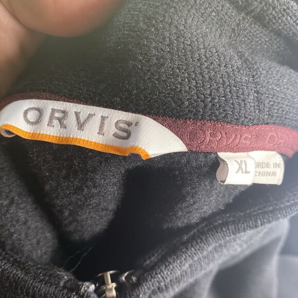 Orvis Fleece Jacket Womens XL Black Full Zip Front Mock Neck - Picture 7 of 8
